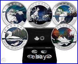 2016 Canada Geometry in Art $20.9999 Fine Silver Proof Beautiful 5 Coin Set
