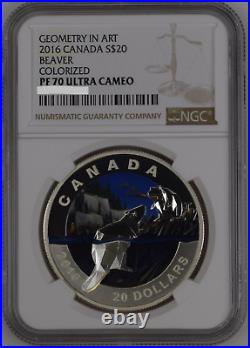 2016 Canada Geometry in Art Beaver 1oz Silver Coin NGC PF 70 UCAM