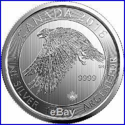 2016 Canadian Snow Falcon 1.5 oz. 9999 Silver BU Round Limited Bullion Coin