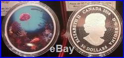 2016 Glow In Dark Illuminated Underwater Coral Reef $30 2OZ Pure Silver Coin
