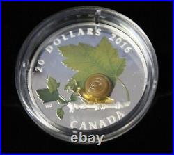 2016 Venetian Murano Glass Little Creatures Snail $20 Pure Silver Coin