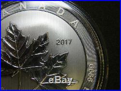 2017 10 oz SILVER COIN THE MAGNIFICENT MAPLE LEAVES LEAF $50 9999 CANADA RCM