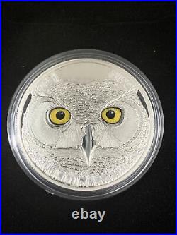 2017 $15 Fine Silver Coin In The Eyes Of The Great Horned Owl