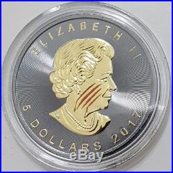 2017 1 Oz Silver BURNING TIGER WILDLIFE Coin, Ruthenium N GOLD