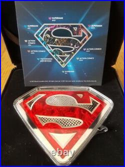 2017 Canada 10 oz. Pure Silver Coin $100 DC Comics Superman's Shield Rare