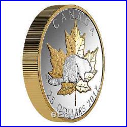 2017 Canada 150 Timeless Icons Gold Plated Piedfort 99.99% Pure Silver Coin