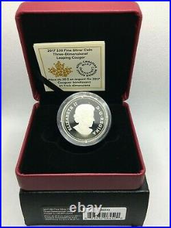 2017 Canada $20 Fine Silver Coin Three-Dimensional Leaping Cougar