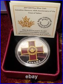 2017 Canada $20 Silver Coin 45th Anniversary Cross Of Valour Canadian Honours