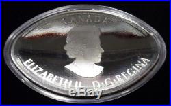 2017 Canada $25.9999 1 oz. Silver Football Shaped Curved Coin in OGP