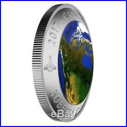 2017 Canada $25 Pure Silver Glow-in-the-Dark Coin View of Canada From Space