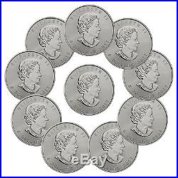 2017 Canada $5 1 oz. Silver Maple Leaf Lot of 10 Coins BU SKU44168