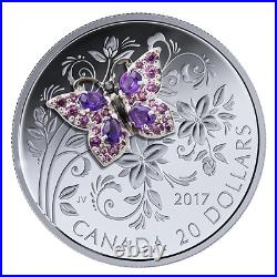 2017 Canada Bejeweled Bugs Butterfly 1 Oz. Pure Silver Coin Coa #187