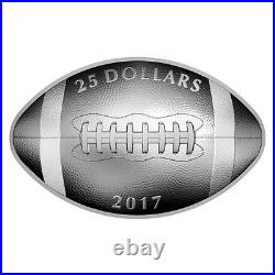 2017 Canada Football Shaped And Curved 25$ 99.99% Pure Silver Coin