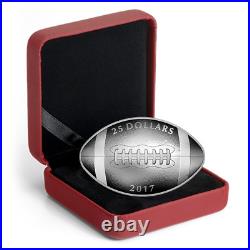 2017 Canada Football Shaped And Curved 25$ 99.99% Pure Silver Coin