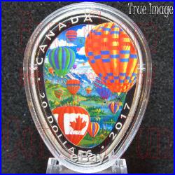 2017 Canada Hot Air Balloons 1 OZ $20 Elliptical Shaped Pure Silver Coin