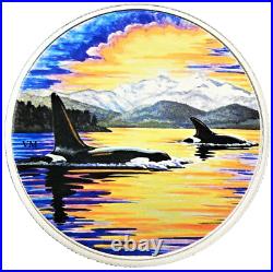 2017 Canada Orcas Animals of the Moonlight $30 Fine Silver #14860