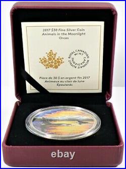 2017 Canada Orcas Animals of the Moonlight $30 Fine Silver #14860