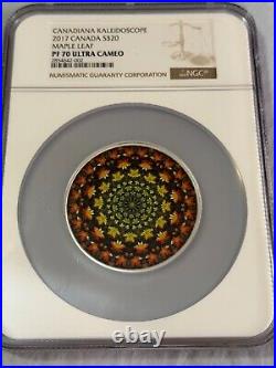 2017 Canada Oversize Silver Coin Kaleidoscope Maple Leaf NGC PF70