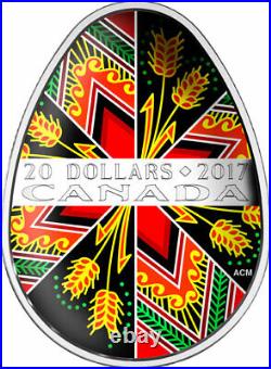 2017 Canada Pysanka $20 Ukrainian coloured egg coin 99.99% Silver mint fresh