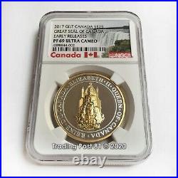 2017 Canada SALE Great Seal of Canada Gilt Silver Coin ER NGC Proof 69
