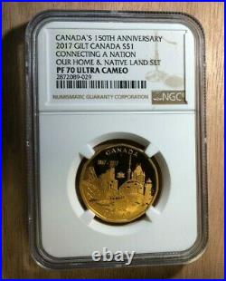 2017 Canada SILVER $1 Coin NGC Graded PF 70 Ultra Cameo 150th Home & Native