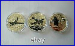 2017 Canada WW II Aircraft 3 x $20 Dollars Silver coin Proof Color Metal box