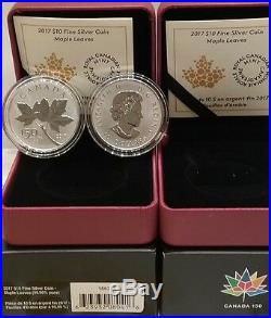 2017 Canadian Maple Leaves $10 1/2OZ Pure Silver Coin Canada's 150th Birthday