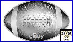 2017'Football-Shaped and Curved' Proof $25 Silver Coin 1oz. 9999Fine(NT)(17907)