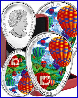 2017 Hot Air Balloons $20 Balloon-Egg-Shaped 1OZ Pure Silver Proof Coin Canada