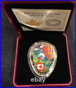 2017'Hot Air Balloons' Shaped Colorized Proof $20 Silver Canada Coin