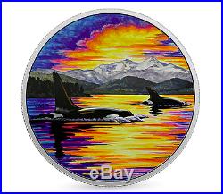 2017 Orcas Moonlight Glow-in-Dark 2OZ Pure Silver $30 Canada Coin, Mintage 4000