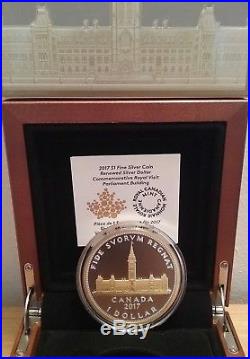 2017 Parliament Canada Peace Tower 2OZ Silver Renewed Dollar Coin Royal Visit