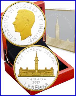 2017 Parliament Canada Peace Tower 2OZ Silver Renewed Dollar Coin Royal Visit