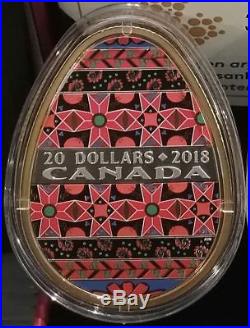 2018Traditional Ukrainian Pysanka$20 Gold Plated Pure Silver Egg Coin