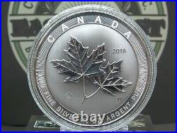 2018 10oz. $50 Canada MAGNIFICENT Maple Leaf SILVER. 9999 #CF ECC&C, Inc