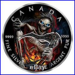 2018 1 Ounce Apocalypse Grim Reaper III Colored Ruthenium Silver Coin No Reserve