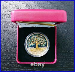 2018 $20 Tree of Life Pure Silver Proof Coin Gold Plated Canada with Case