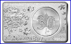 2018 3oz 30th Anniversary Canadian MAPLE LEAF 9999Silver Coin/Bar Set, Box & COA