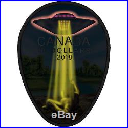 2018 CANADA $20 UFO Glow-in-the-Dark FALCON LAKE INCIDENT 1oz Proof Silver Coin