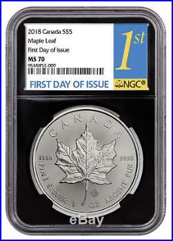 2018 Canada 1 oz Silver Maple Leaf $5 Coin NGC MS70 FDI Black Core SKU52121