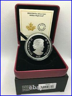 2018 Canada $30 2oz Fine Silver Coin Golden Maple Leaf