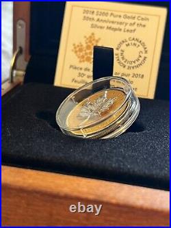 2018 Canada Gold Coin 3D Maple Leaf Anniversary Of The Silver Maple