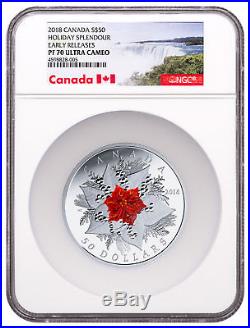 2018 Canada Holiday Splendour 5 oz Silver Proof $50 Coin NGC PF70 UC ER SKU49393