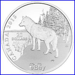 2018 Canada Nature's Impressions Wolf 1 oz Silver Gem Proof $20 Coin SKU52589