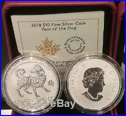 2018 Canada Year of the Dog $10 Pure Silver Proof Coin