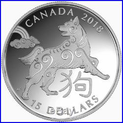 2018 Canada Year of the Dog 1 oz Silver Lunar $15 Coin GEM Proof OGP SKU49839