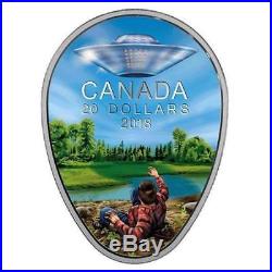 2018 Falcon Lake Incident $20 Egg Shaped Glow-in-the-Dark Pure Silver Coin