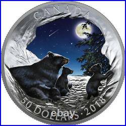 2018'Moonlit Tranquility Nature's Light Show' $50 Fine Silver 5oz Coin(18587)
