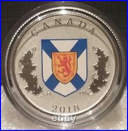 2018 Nova Scotia Heraldic Emblem 25cent Pure Silver Proof Canada Coin