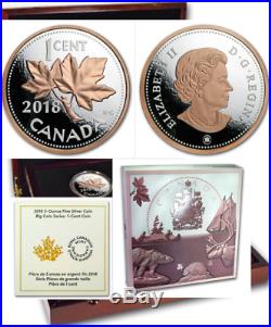 2018 Penny Renewed 1-Cent Big Coin 5OZ Pure Silver Proof Canada Coin Maple Leaf